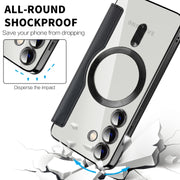 For Samsung Galaxy S25 5G Shield MagSafe RFID Anti-theft Leather Phone Case(Black)