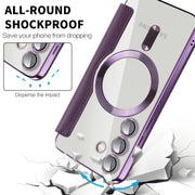 For Samsung Galaxy S25 5G Shield MagSafe RFID Anti-theft Leather Phone Case(Purple)