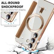 For Samsung Galaxy S25 5G Shield MagSafe RFID Anti-theft Leather Phone Case(Brown)