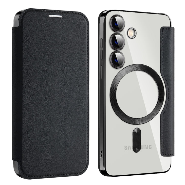 For Samsung Galaxy S25+ 5G Shield MagSafe RFID Anti-theft Leather Phone Case(Black)