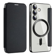 For Samsung Galaxy S25+ 5G Shield MagSafe RFID Anti-theft Leather Phone Case(Black)