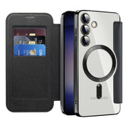 For Samsung Galaxy S25+ 5G Shield MagSafe RFID Anti-theft Leather Phone Case(Black)