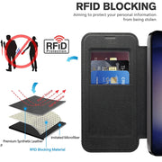 For Samsung Galaxy S25+ 5G Shield MagSafe RFID Anti-theft Leather Phone Case(Black)