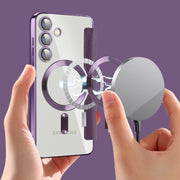 For Samsung Galaxy S25+ 5G Shield MagSafe RFID Anti-theft Leather Phone Case(Purple)