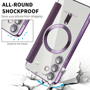 For Samsung Galaxy S25+ 5G Shield MagSafe RFID Anti-theft Leather Phone Case(Purple)