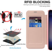 For Samsung Galaxy S25+ 5G Shield MagSafe RFID Anti-theft Leather Phone Case(Pink)