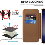 For Samsung Galaxy S25+ 5G Shield MagSafe RFID Anti-theft Leather Phone Case(Brown)