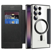 For Samsung Galaxy S25 Ultra 5G Shield MagSafe RFID Anti-theft Leather Phone Case(Black)