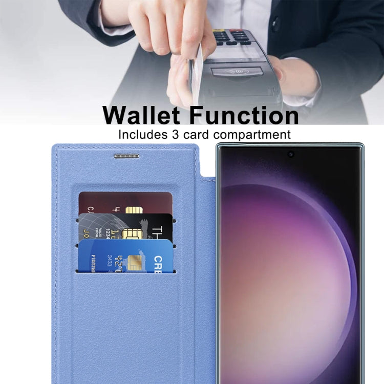 For Samsung Galaxy S25 Ultra 5G Shield MagSafe RFID Anti-theft Leather Phone Case(Blue)