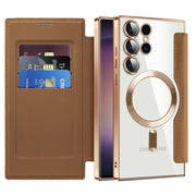 For Samsung Galaxy S25 Ultra 5G Shield MagSafe RFID Anti-theft Leather Phone Case(Brown)
