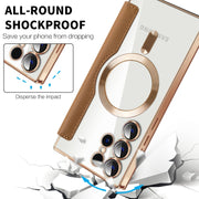 For Samsung Galaxy S25 Ultra 5G Shield MagSafe RFID Anti-theft Leather Phone Case(Brown)