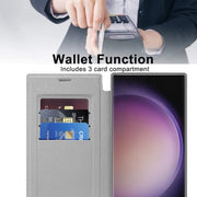 For Samsung Galaxy S25 Ultra 5G Shield MagSafe RFID Anti-theft Leather Phone Case(Grey)