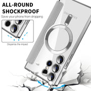 For Samsung Galaxy S25 Ultra 5G Shield MagSafe RFID Anti-theft Leather Phone Case(Grey)