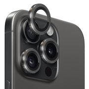 For iPhone 15 Pro / 15 Pro Max NORTHJO Camera Lens Protector Tempered Glass CD Vein Metal Ring Film(Black)