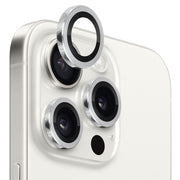 For iPhone 15 Pro / 15 Pro Max NORTHJO Camera Lens Protector Tempered Glass CD Vein Metal Ring Film(Silver)