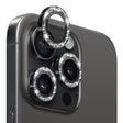 For iPhone 15 Pro / 15 Pro Max NORTHJO Camera Lens Protector Tempered Glass Bling Glitter Metal Ring Film(Black) - iPhone 15 Pro Tempered Glass by NORTHJO | Online Shopping South Africa | PMC TechLife | Buy Now Pay Later Mobicred