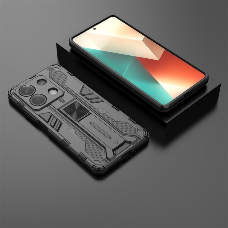 For Redmi Note 13 5G Supersonic Armor PC Hybrid TPU Phone Case(Black)