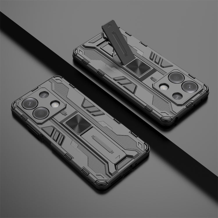 For Redmi Note 13 5G Supersonic Armor PC Hybrid TPU Phone Case(Black)