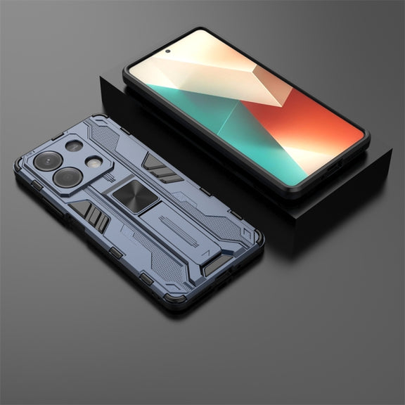 For Redmi Note 13 5G Supersonic Armor PC Hybrid TPU Phone Case(Blue)