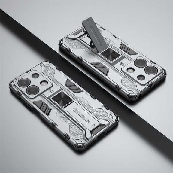 For Redmi Note 13 5G Supersonic Armor PC Hybrid TPU Phone Case(Grey)