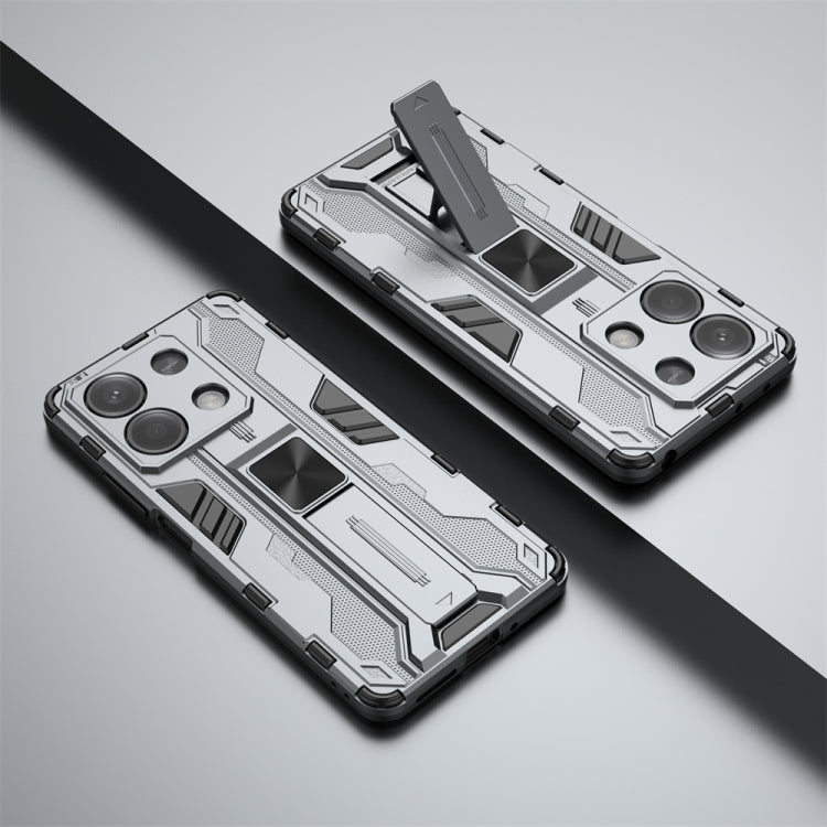 For Redmi Note 13 5G Supersonic Armor PC Hybrid TPU Phone Case(Grey)