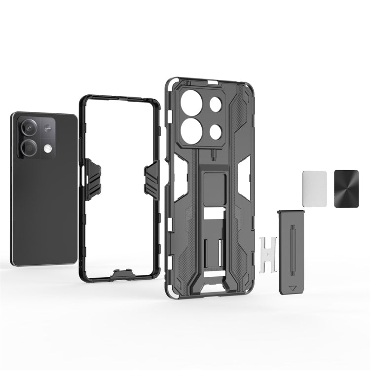 For Redmi Note 13 5G Supersonic Armor PC Hybrid TPU Phone Case(Grey)