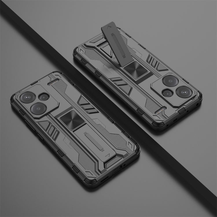 For Redmi Note 13 Pro 5G Supersonic Armor PC Hybrid TPU Phone Case(Black)