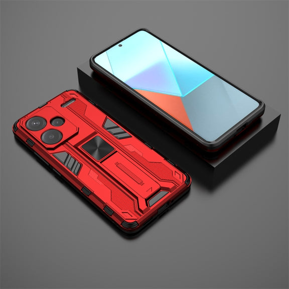 For Redmi Note 13 Pro 5G Supersonic Armor PC Hybrid TPU Phone Case(Red)