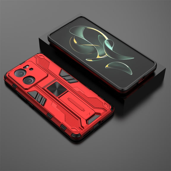 For Xiaomi 13T Supersonic Armor PC Hybrid TPU Phone Case(Red)