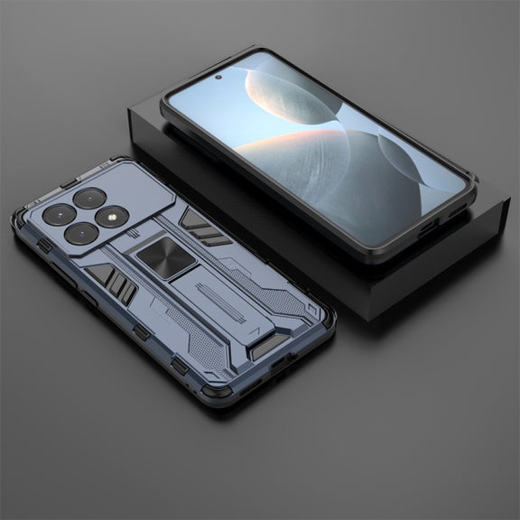 For Redmi K70E Supersonic Armor PC Hybrid TPU Phone Case(Blue)