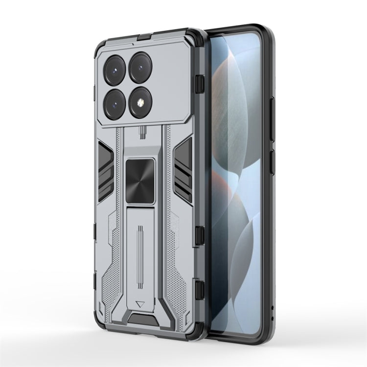 For Redmi K70E Supersonic Armor PC Hybrid TPU Phone Case(Grey)