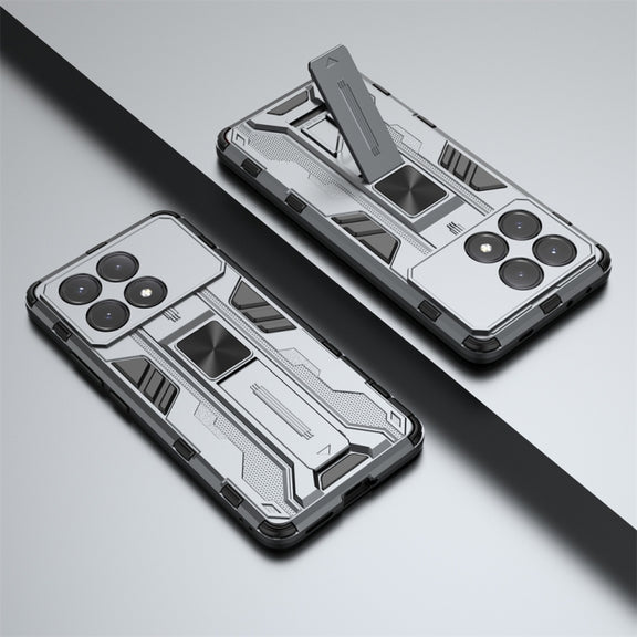 For Redmi K70E Supersonic Armor PC Hybrid TPU Phone Case(Grey)