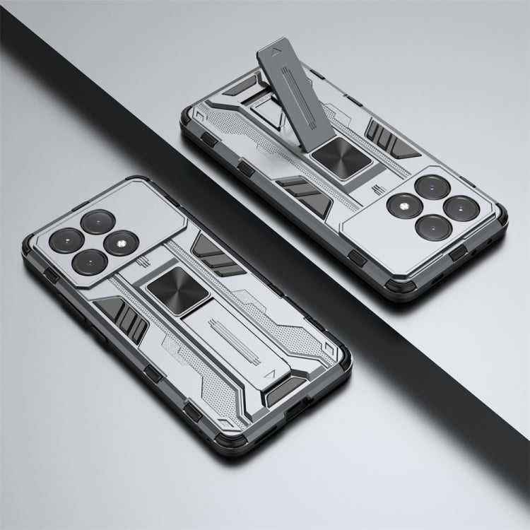 For Redmi K70E Supersonic Armor PC Hybrid TPU Phone Case(Grey)