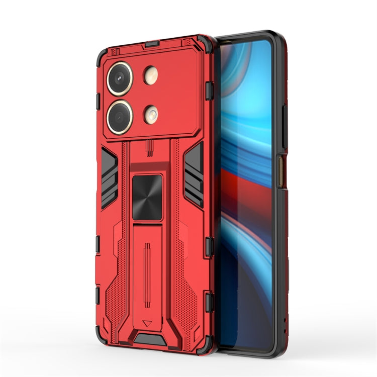 For Redmi Note 13R Pro Supersonic Armor PC Hybrid TPU Phone Case(Red)