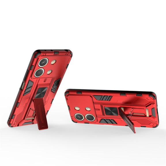 For Redmi Note 13R Pro Supersonic Armor PC Hybrid TPU Phone Case(Red)