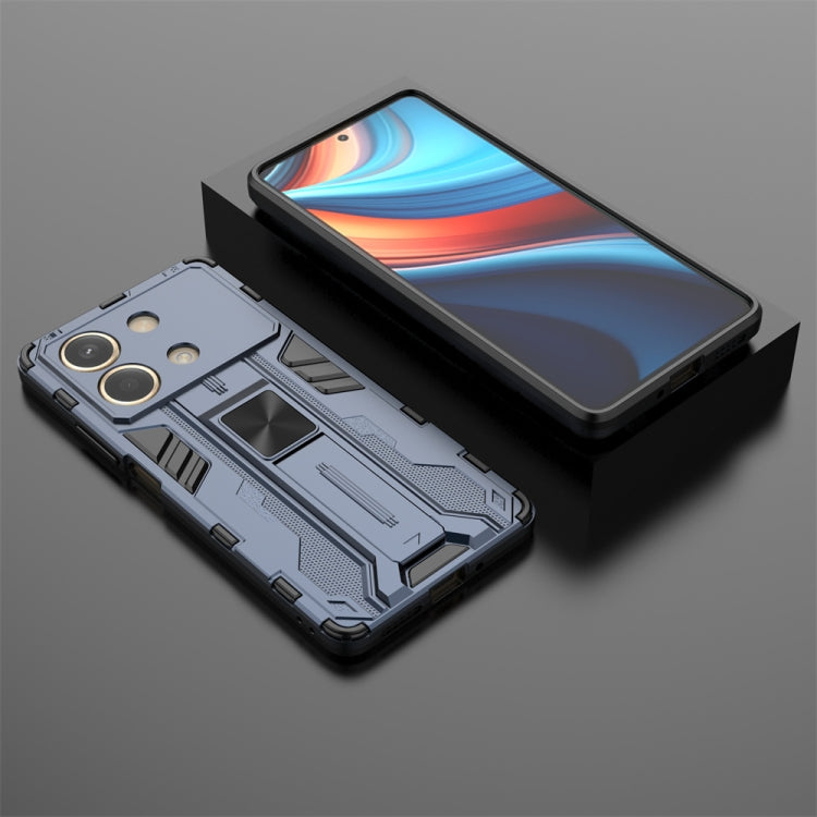 For Redmi Note 13R Pro Supersonic Armor PC Hybrid TPU Phone Case(Blue)