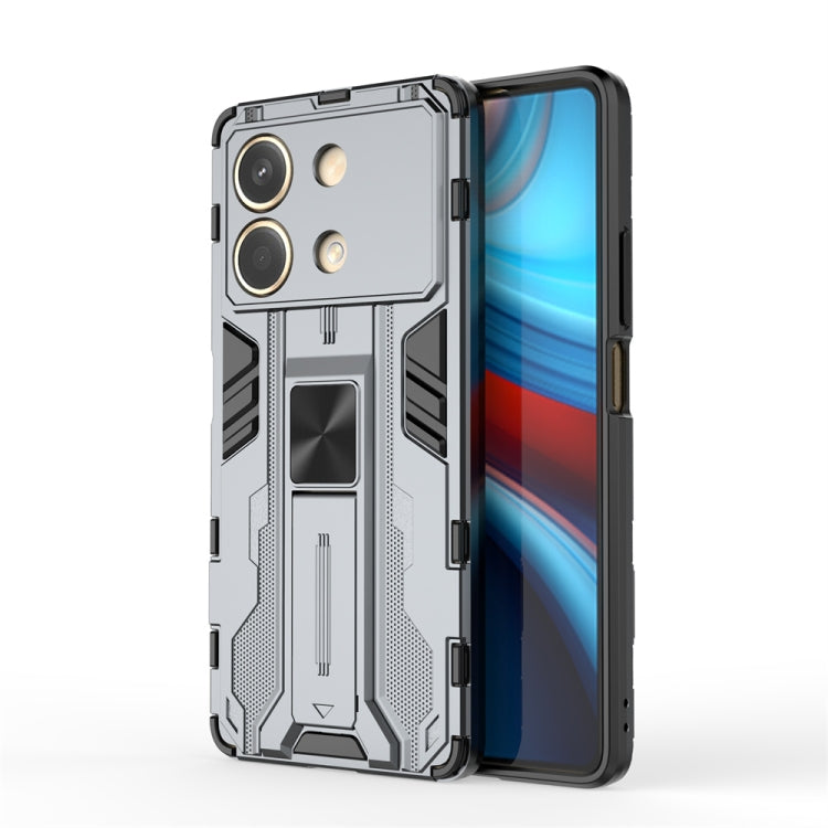 For Redmi Note 13R Pro Supersonic Armor PC Hybrid TPU Phone Case(Grey)