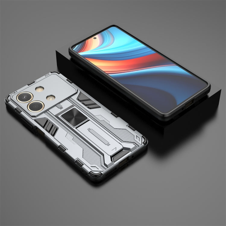 For Redmi Note 13R Pro Supersonic Armor PC Hybrid TPU Phone Case(Grey)