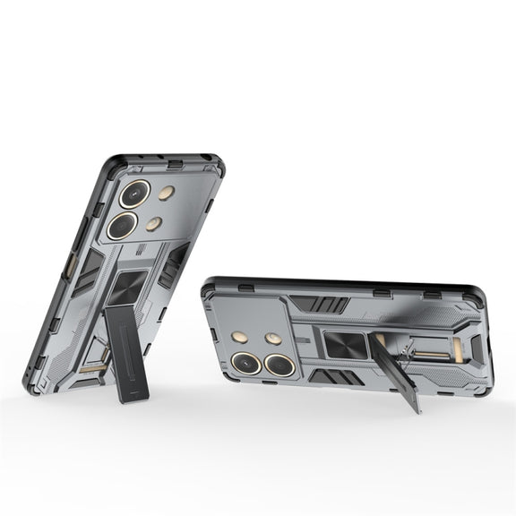 For Redmi Note 13R Pro Supersonic Armor PC Hybrid TPU Phone Case(Grey)