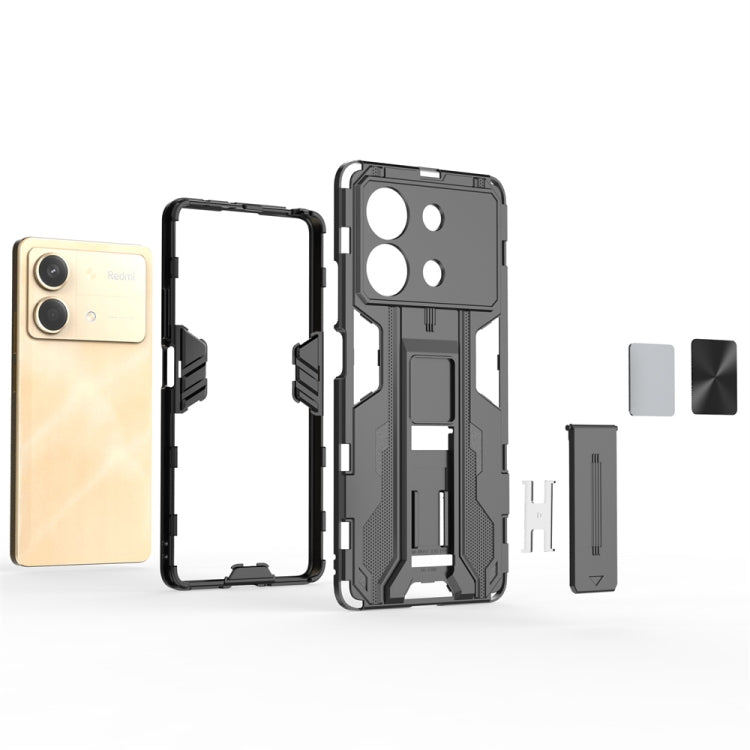 For Redmi Note 13R Pro Supersonic Armor PC Hybrid TPU Phone Case(Grey)