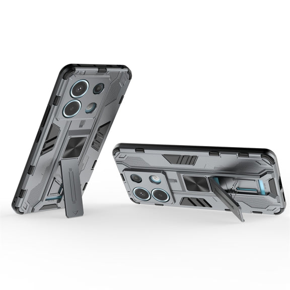 For Xiaomi Poco X6 Supersonic Armor PC Hybrid TPU Phone Case(Grey)