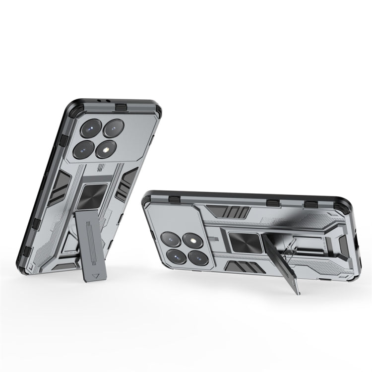 For Xiaomi Poco X6 Pro Supersonic Armor PC Hybrid TPU Phone Case(Grey)