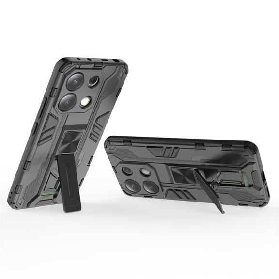 For Redmi Note 13 4G Supersonic Armor PC Hybrid TPU Phone Case(Black)