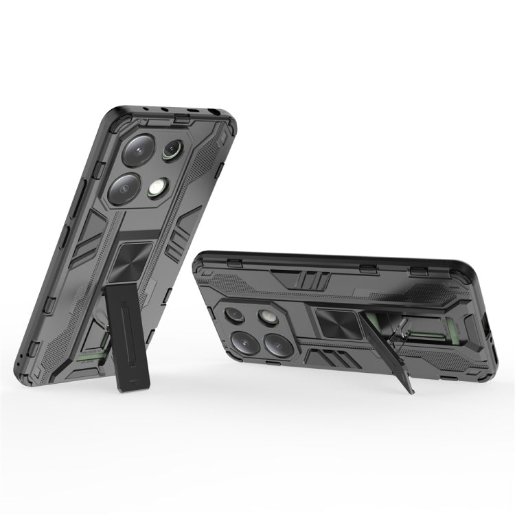 For Redmi Note 13 4G Supersonic Armor PC Hybrid TPU Phone Case(Black)