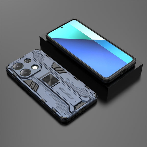 For Redmi Note 13 4G Supersonic Armor PC Hybrid TPU Phone Case(Blue)