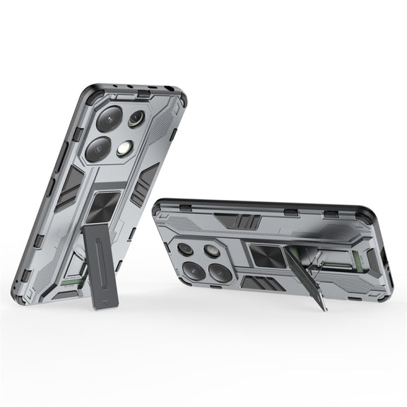 For Redmi Note 13 4G Supersonic Armor PC Hybrid TPU Phone Case(Grey)