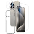 For iPhone 15 Pro Max NORTHJO 3 in 1 TPU Phone Case with Screen Film and Lens Film(Clear) - iPhone 15 Pro Max Cases by NORTHJO | Online Shopping South Africa | PMC TechLife | Buy Now Pay Later Mobicred