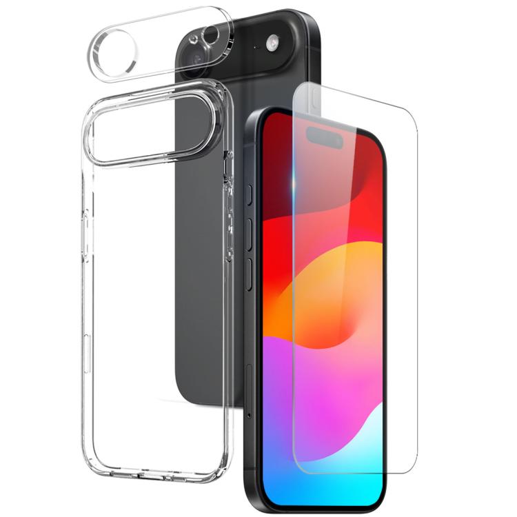 For iPhone 17 Air NORTHJO 3 in 1 TPU Phone Case with Screen Film and Lens Film(Clear)