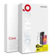 For iPhone 17 Pro NORTHJO 3 in 1 TPU Phone Case with Screen Film and Lens Film(Clear)