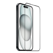For iPhone 15 Plus NORTHJO A++ Screen Protector Full Glue Silk Printing Tempered Glass Film(Black)